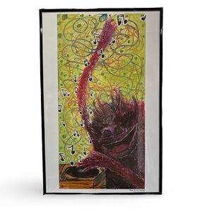Vibrant “Monsta” DJ Abstract Art Print with Black Frame